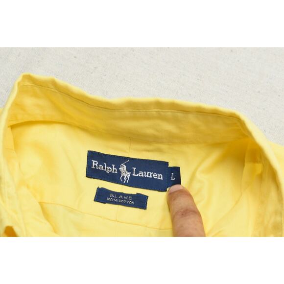 Ralph Lauren Men's Yellow Blake Short Sleeve Button Down Size L Short Sleeve - Picture 2 of 8
